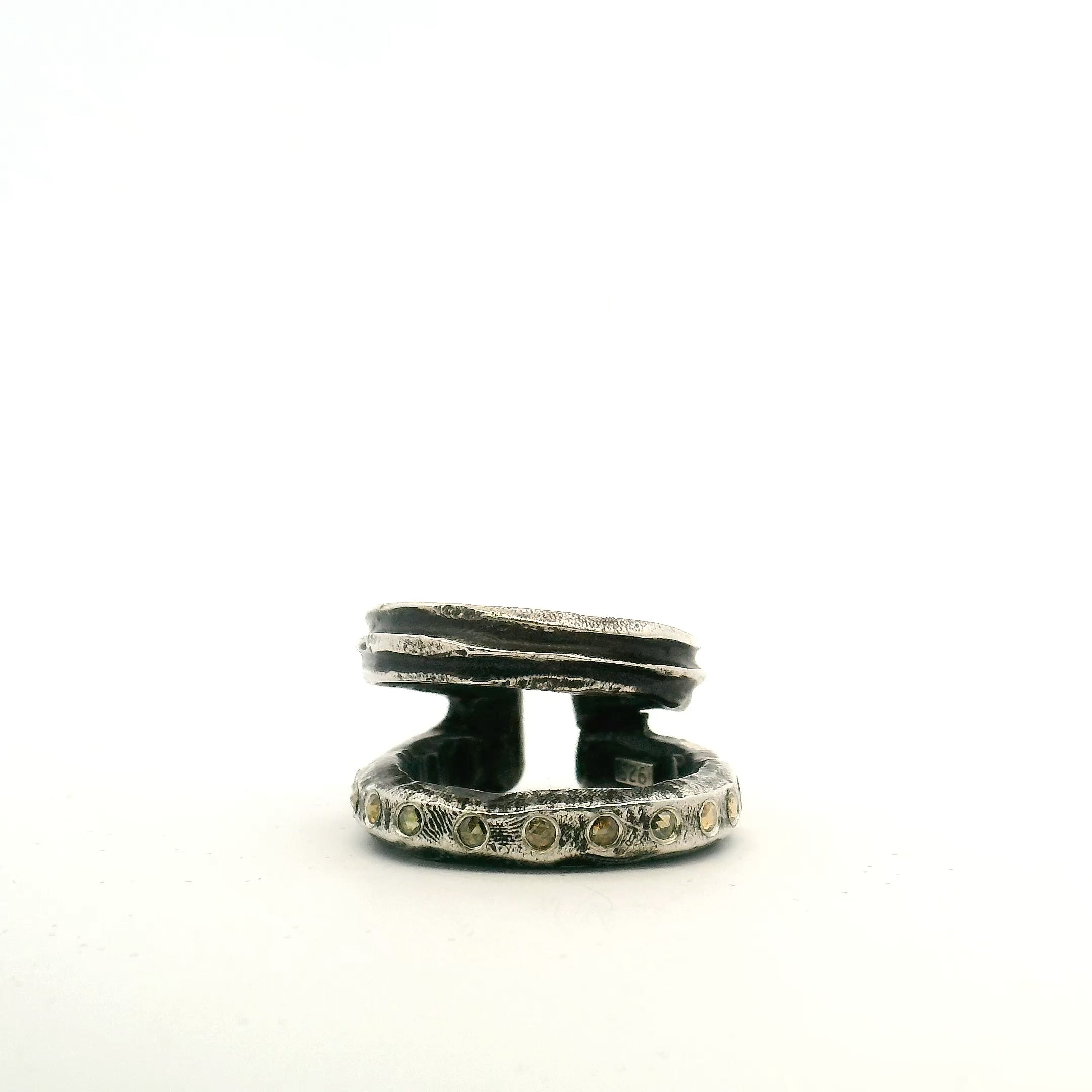 OBJECT B - ROSE CUT NATURAL ROUND DIAMOND DOUBLE CUFF LARGE